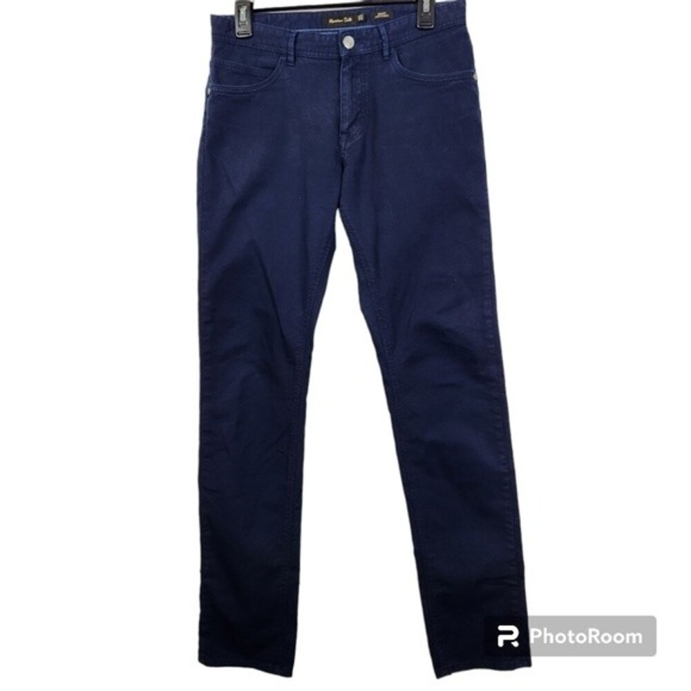 Massimo Dutti Mens Casual Slim Fit Textured Chino Pants Size 30x31